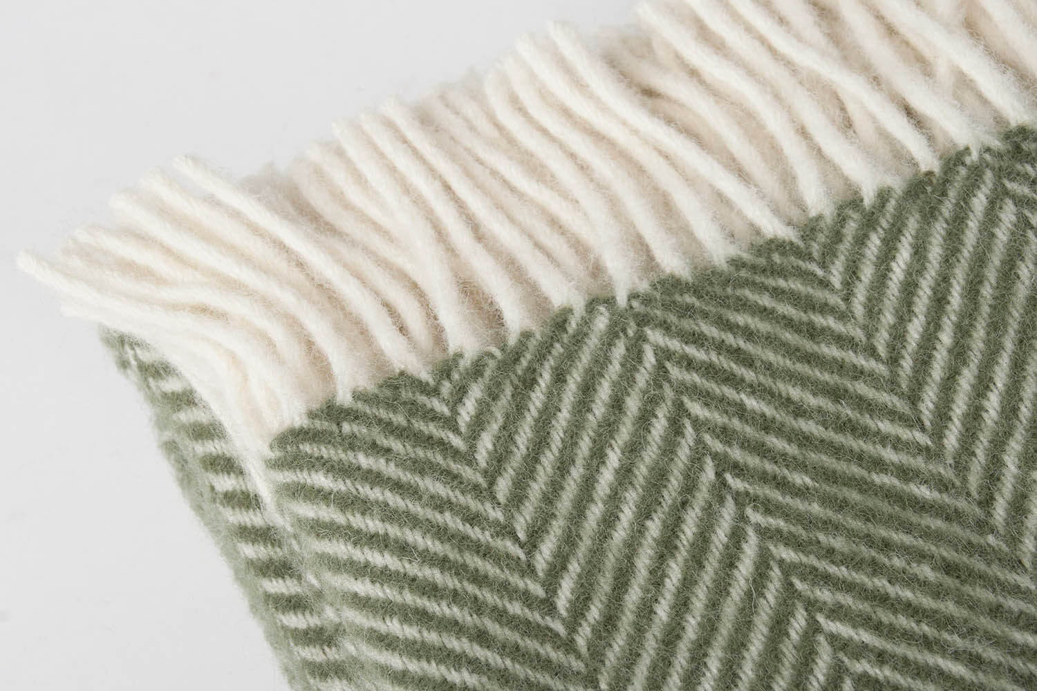 Plaid blauw visgraat van lamswol - Prachtige kwaliteit