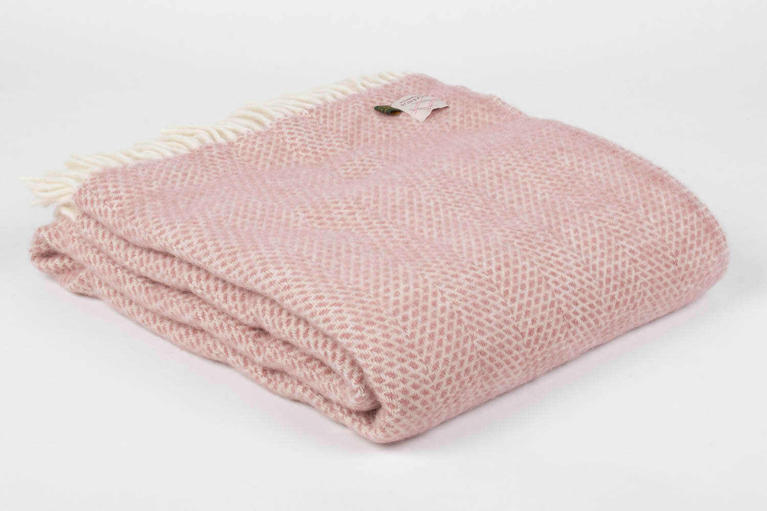 Het pad Meenemen long Tweedmill Plaid bijenkorf roze/wit | Dekentje.nl