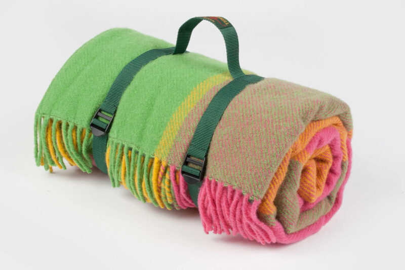 Tweedmill-Picknickkleed-wol-Geblokt-Groen-roze-waterdicht