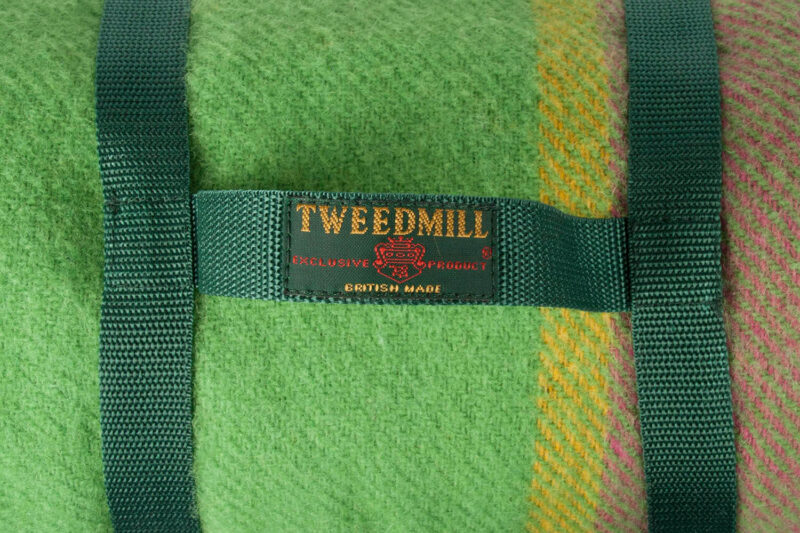 Tweedmill-Picknickkleed-wol-Geblokt-Groen-roze-waterdicht