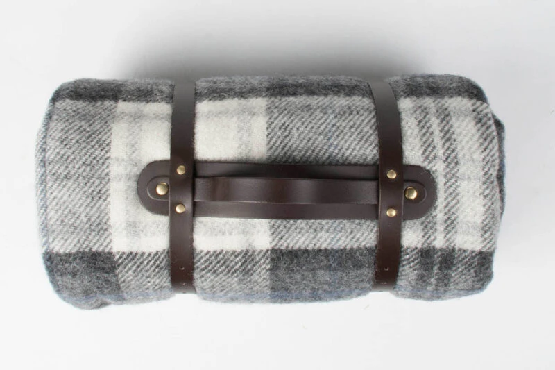 Tweedmill-Picknickkleed-wol-Tartan-Donkergrijs-waterdicht