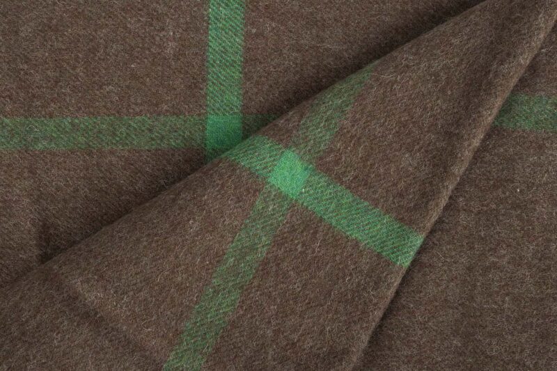 Bronte plaid - geruit - Bruin groen - wollen-dekentje