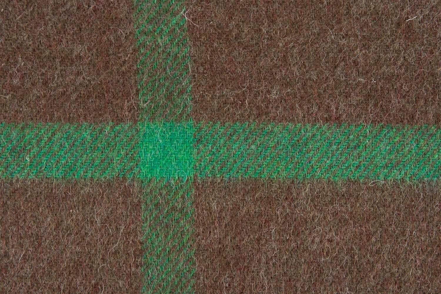 Bronte plaid - geruit - Bruin groen - wollen-dekentje