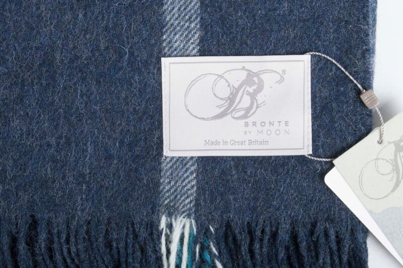 Bronte plaid - geruit - Donkerblauw - Lichtblauw - wollen-dekentje