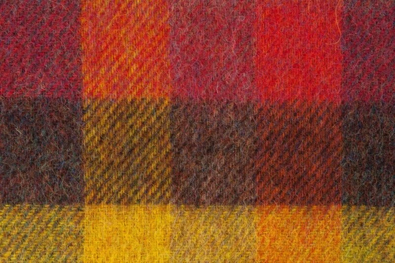Plaid - Geblokt - Okergeel - Oranje - wollen-dekentje