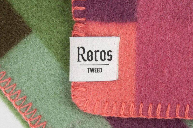 Røros plaid - Åsmund Bold - Roze - Groen - wollen-dekentje