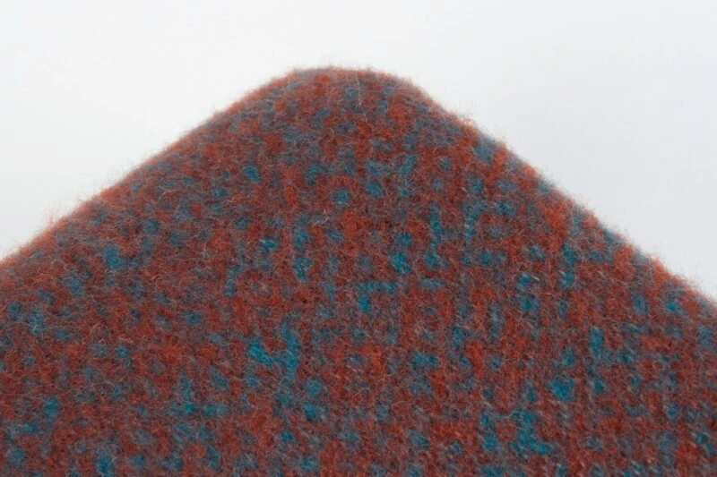 Røros plaid - Bernadette Turkoois - Rood Blauw - wollen-dekentje