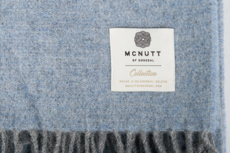 McNutt plaid - effen - Lichtblauw grijs-wollen-dekentje