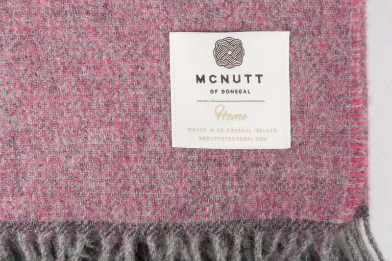 McNutt plaid - effen - Lila roze grijs-wollen-dekentje