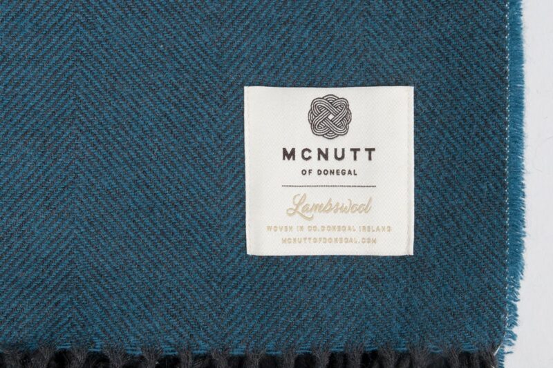 McNutt plaid lamswol - effen - Blauw grijs-lamswollen-dekentje