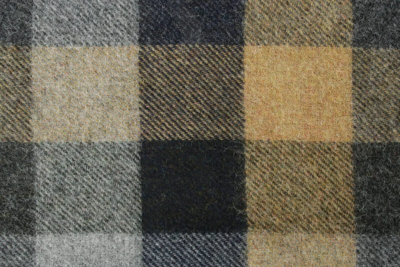 McNutt plaid - Geblokt - Okergeel grijser-wollen-dekentje