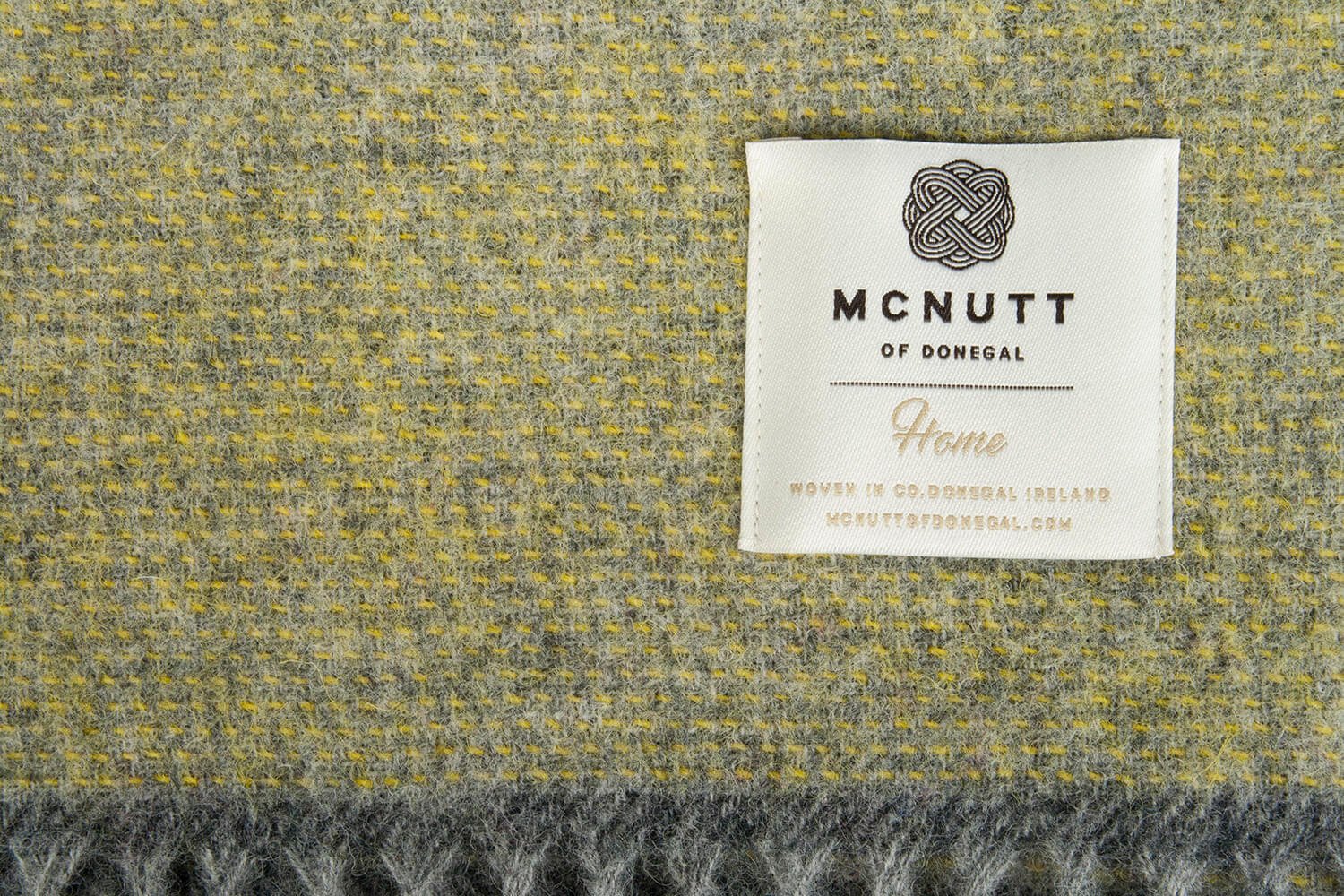 McNutt plaid - effen - lichtgroen grijs-wollen-dekentje