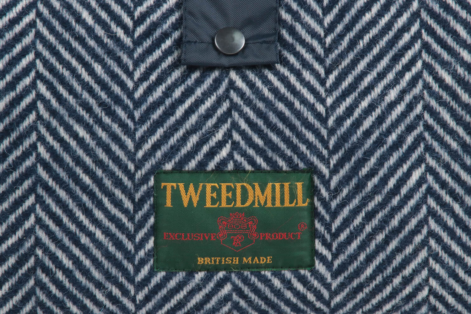 Tweedmill-Picknickkleed-Tasje-Fleece-Wol-Visgraat-Blauw-waterdicht