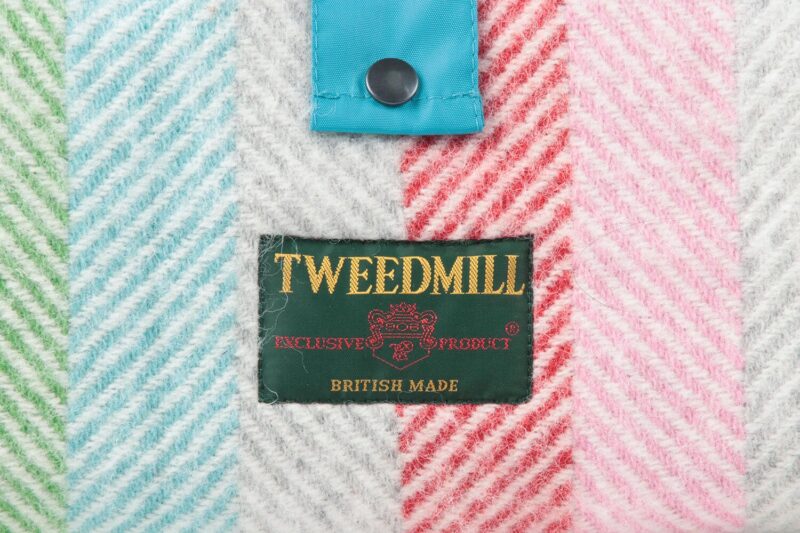 Tweedmill-Picknickkleed-Tasje-Fleece-Wol-Visgraat-Regenboog-waterdicht