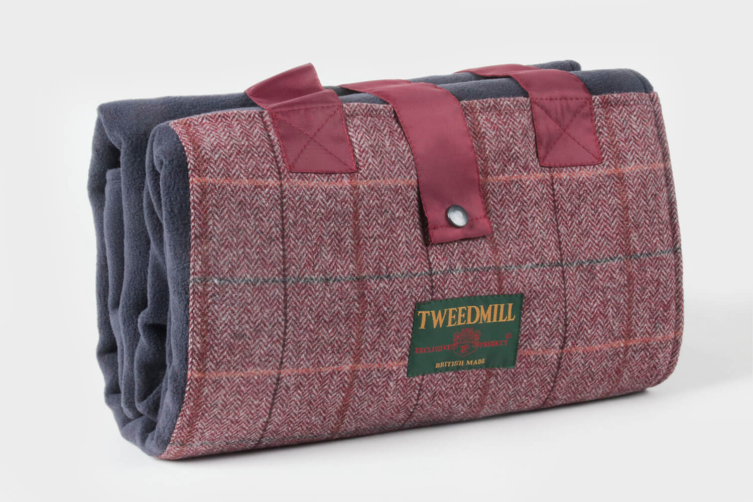 Tweedmill-Picknickkleed-Tasje-Wol-Tweed-Rood-waterdicht