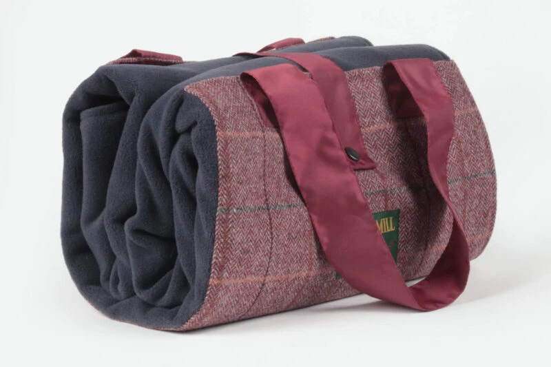 Tweedmill-Picknickkleed-Tasje-Wol-Tweed-Rood-waterdicht