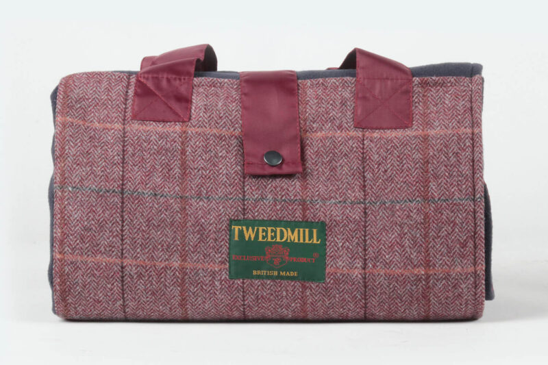 Tweedmill-Picknickkleed-Tasje-Wol-Tweed-Rood-waterdicht