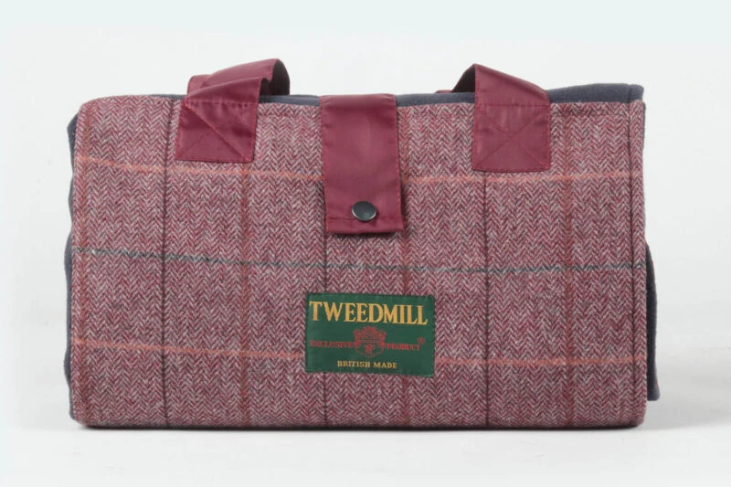 Tweedmill-Picknickkleed-Tasje-Wol-Tweed-Rood-waterdicht