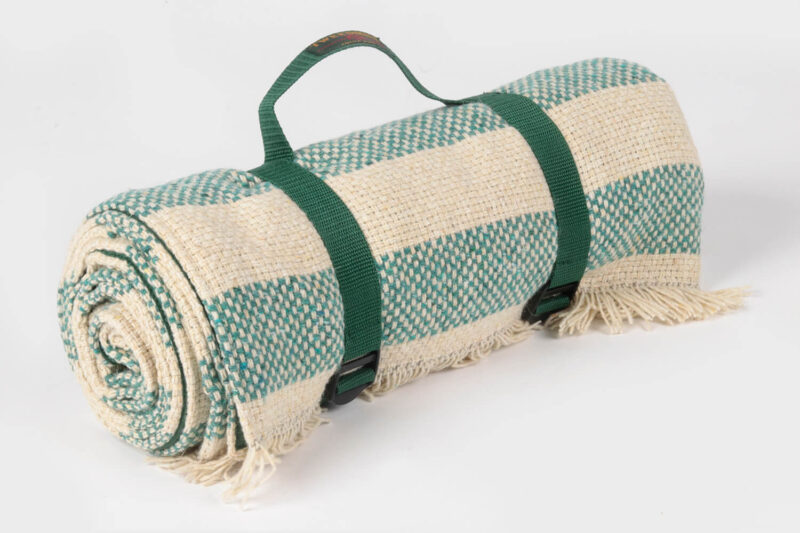 Tweedmill-Picknickkleed wol-Banen-Groen-Beige-waterdicht