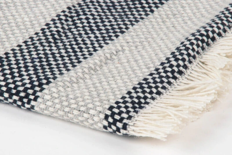 Tweedmill-Picknickkleed wol-Banen-Zwart-Grijs-waterdicht