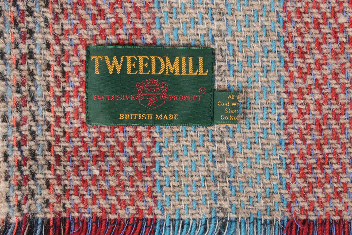 Tweedmill plaid LARGE-Recycled wol-Tartan-Blauw bruin-wollen-dekentje
