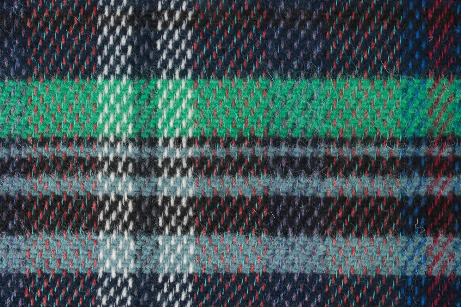 Tweedmill plaid Recycled wol-Tartan-Blauw Groen-wollen-dekentje