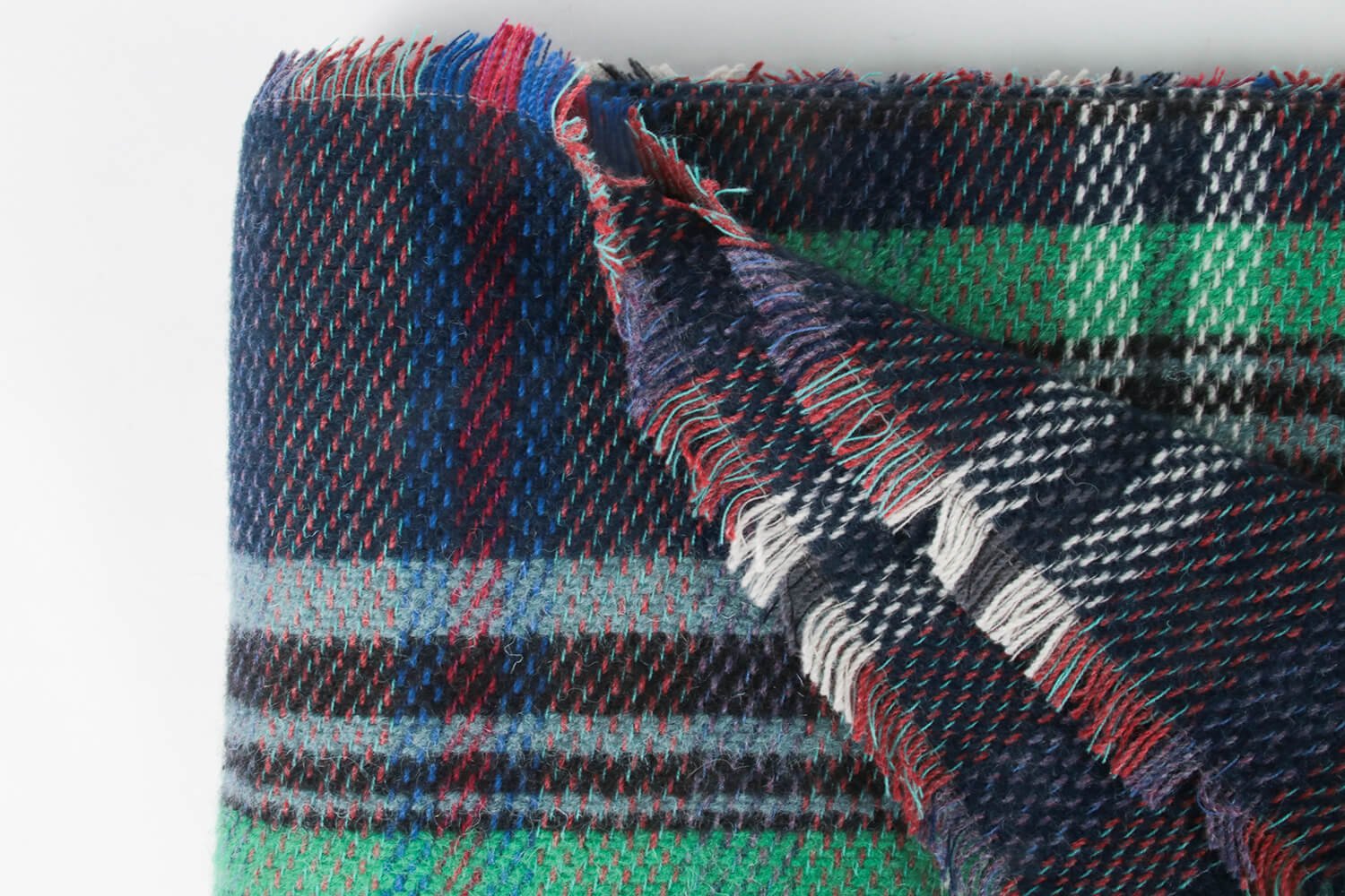 Tweedmill plaid Recycled wol-Tartan-Blauw Groen-wollen-dekentje