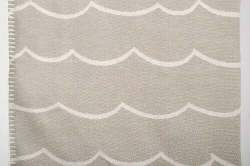 Tweedmill-Golven Grijs Beige-katoenen-dekentje-plaid