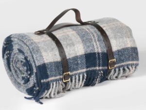 Tweedmill-Picknickkleed wol-Tartan-Donkerblauw grijs-waterdicht