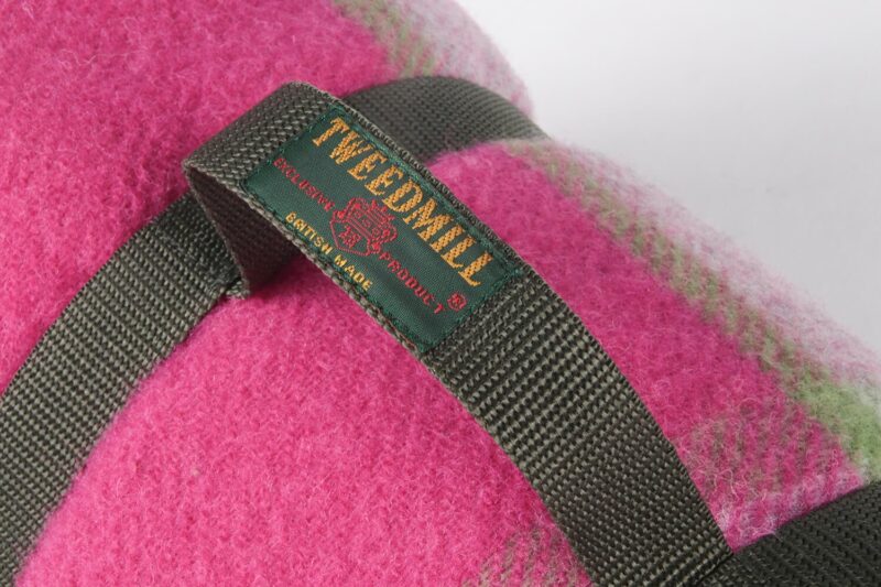 Tweedmill-Picknickkleed wol-Geblokt-Roze groen-waterdicht