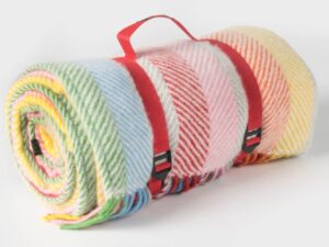 Tweedmill-Picknickkleed wol-Strepen-Regenboog-waterdicht