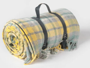 Tweedmill-Picknickkleed wol-Tartan-Geel-grijs-waterdicht