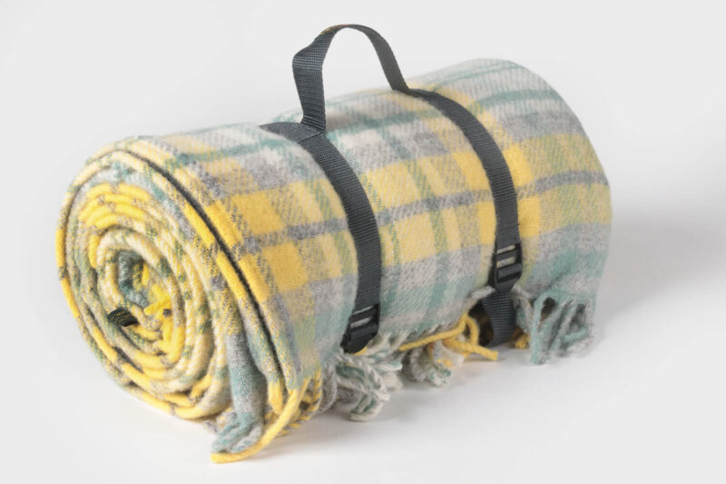 Tweedmill-Picknickkleed wol-Tartan-Geel-grijs-waterdicht