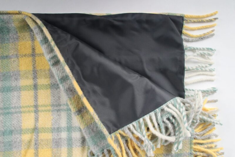 Tweedmill-Picknickkleed wol-Tartan-Geel-grijs-waterdicht