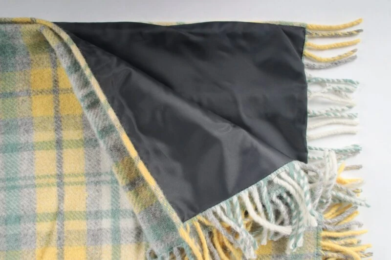 Tweedmill-Picknickkleed wol-Tartan-Geel-grijs-waterdicht