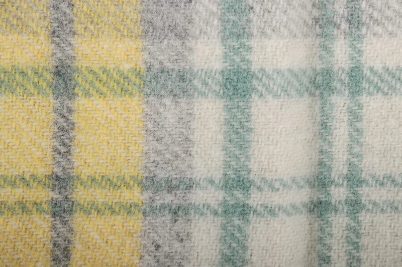 Tweedmill-Picknickkleed wol-Tartan-Geel-grijs-waterdicht