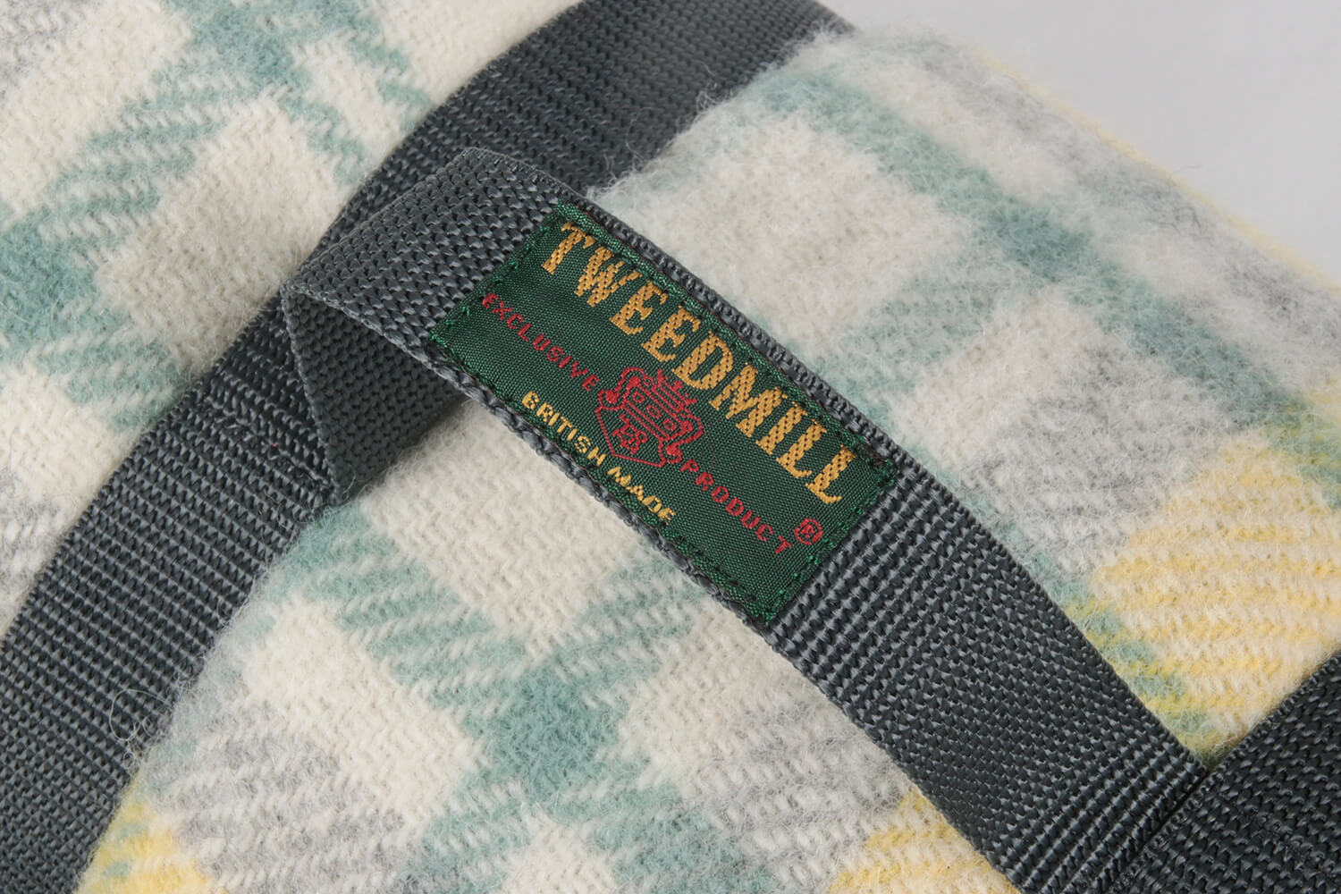 Tweedmill-Picknickkleed wol-Tartan-Geel-grijs-waterdicht