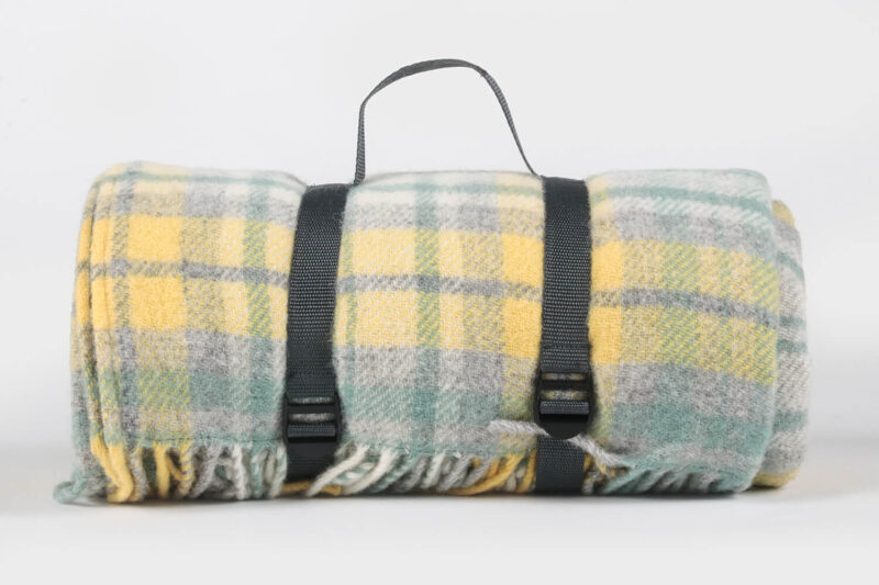 Tweedmill-Picknickkleed wol-Tartan-Geel-grijs-waterdicht