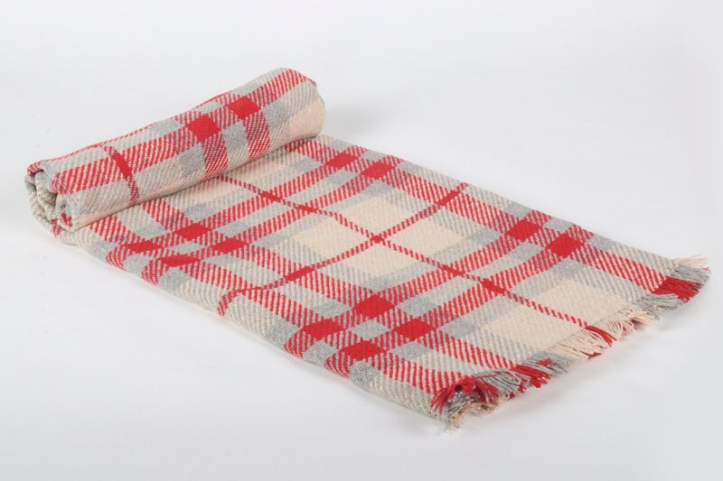 Tweedmill-Picknickkleed-wol-Tartan-Rood-beige-waterdicht