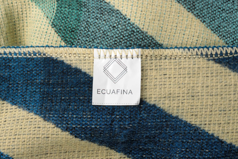 Ecuafina plaid-Native Imbabura-Blauw-beige-Alpaca wol-wollen deken