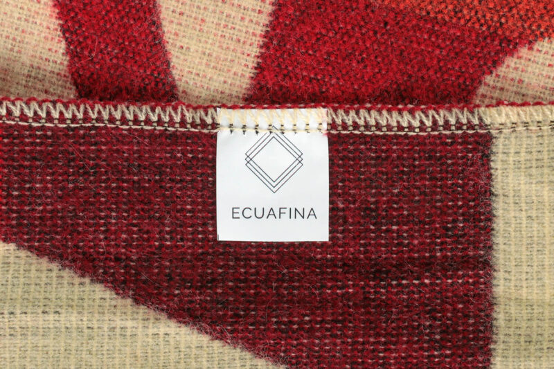 Ecuafina plaid-Native Quilotoa-Groen-rood-Alpacal wol-wollen deken