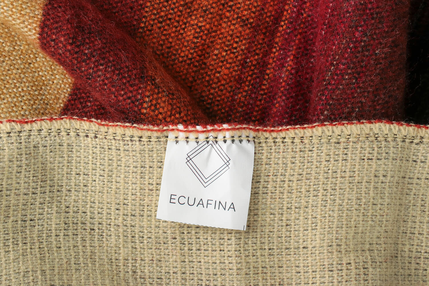 Ecuafina plaid-Native Quilotoa-Rood-Alpaca wol-wollen deken