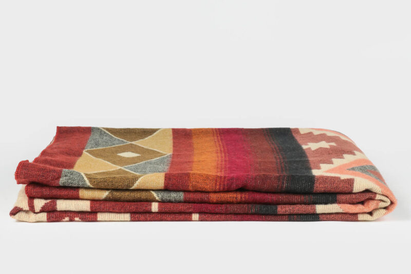 Ecuafina plaid-Native Quilotoa-Rood-Alpaca wol-wollen deken