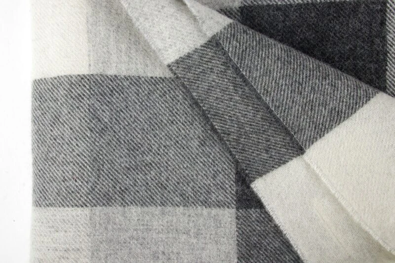 McNutt plaid - Geblokt - Grijs wit-wollen-dekentje