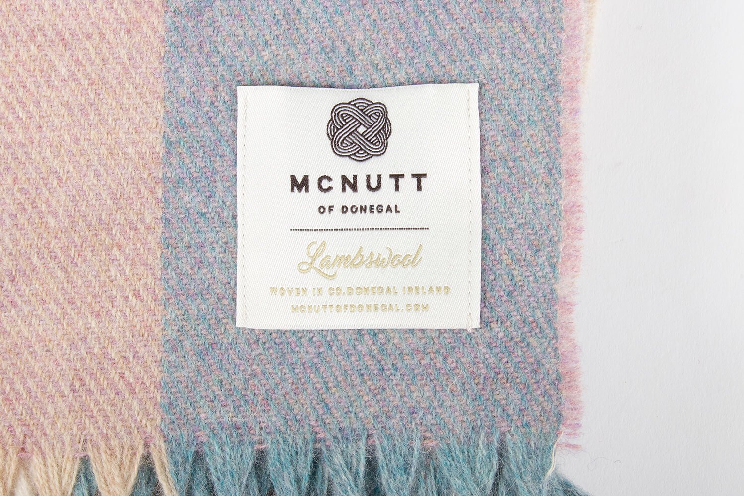 McNutt plaid lamswol - Blokken - Blauw roze beige-wollen-dekentje