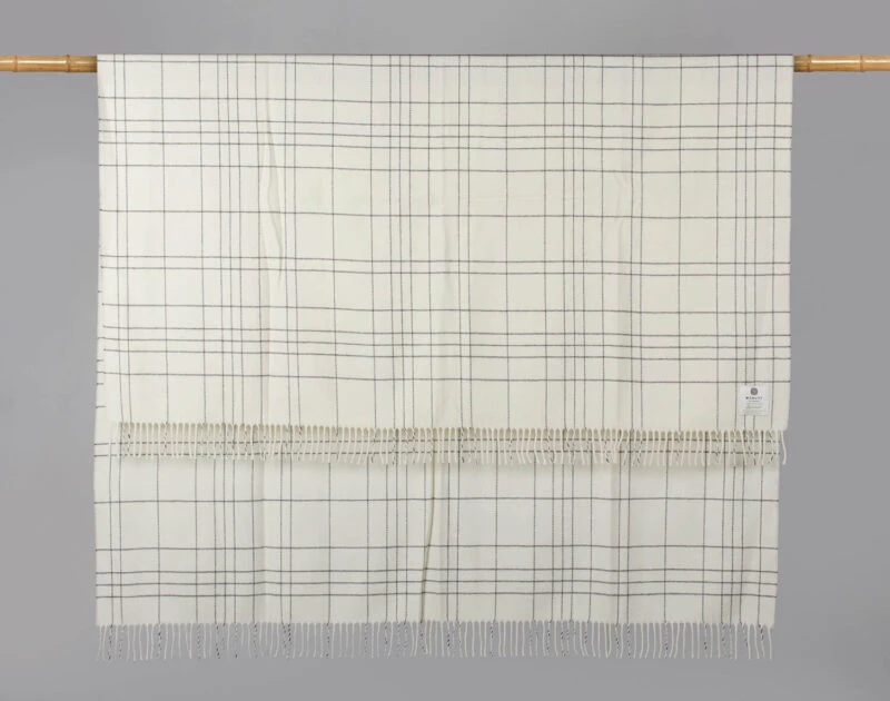 McNutt plaid lamswol - Dunne lijnen - Beige grijs-wollen-dekentje