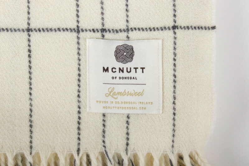 McNutt plaid lamswol - Dunne lijnen - Beige grijs-wollen-dekentje