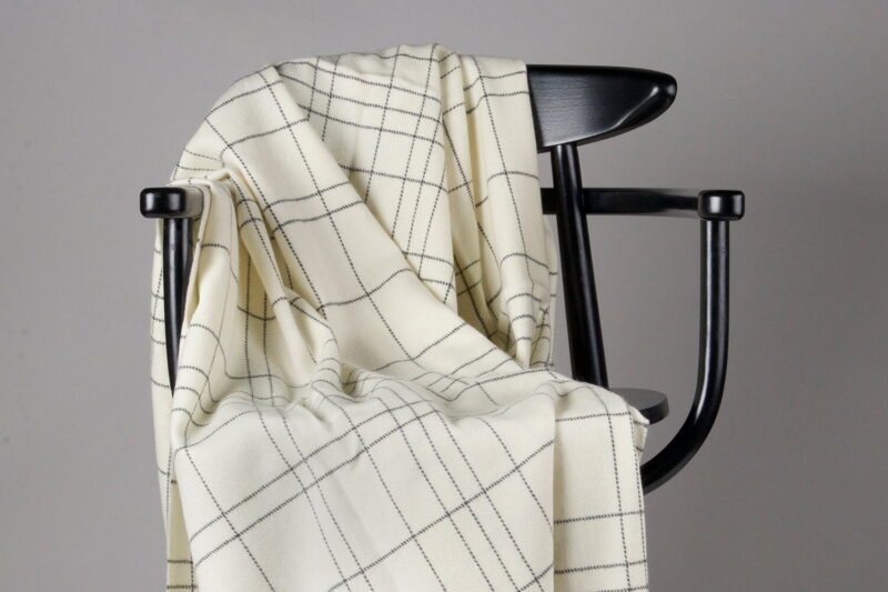 McNutt plaid lamswol - Dunne lijnen - Beige grijs-wollen-dekentje