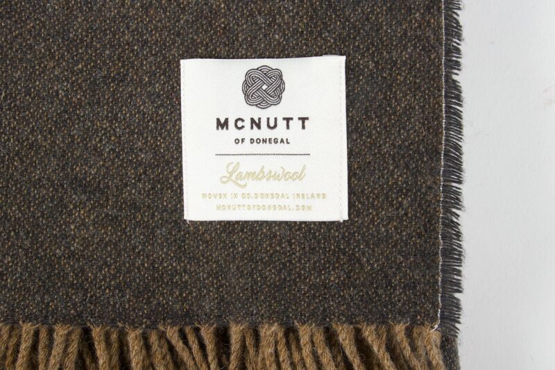 McNutt plaid lamswol - effen - Bruin-wollen-dekentje