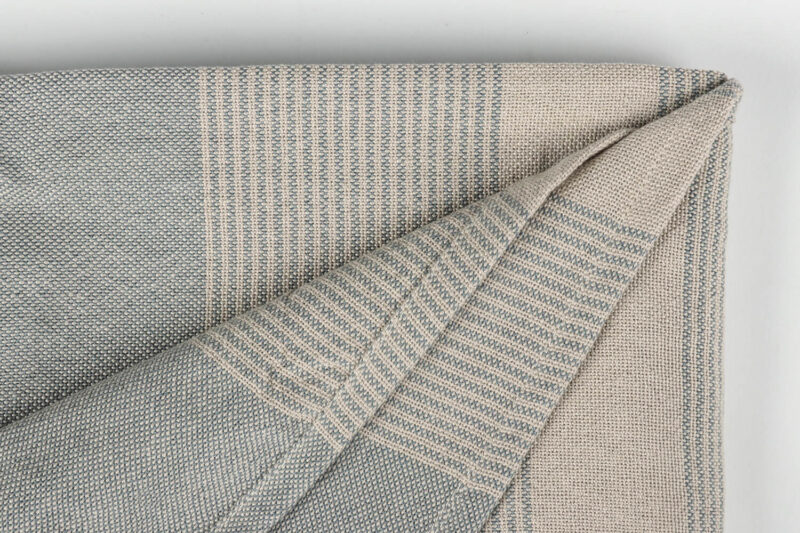 Weaver green plaid-Recycled-Linnen-Baneni-Blauwebeige-wollen-dekentje